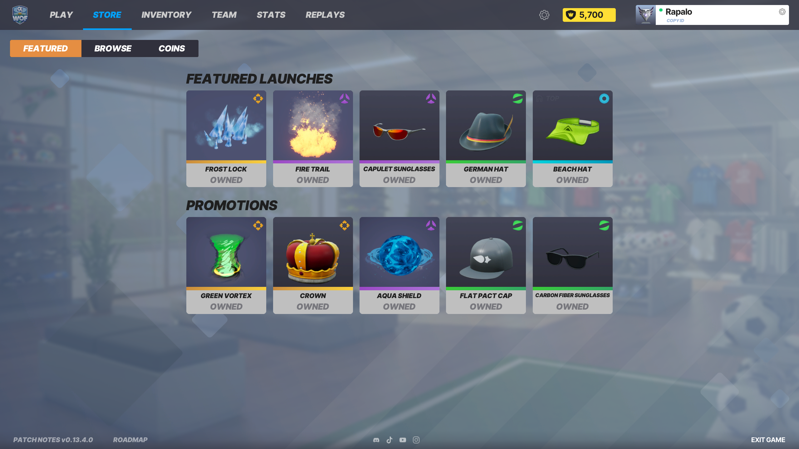 World of Football cosmetics store